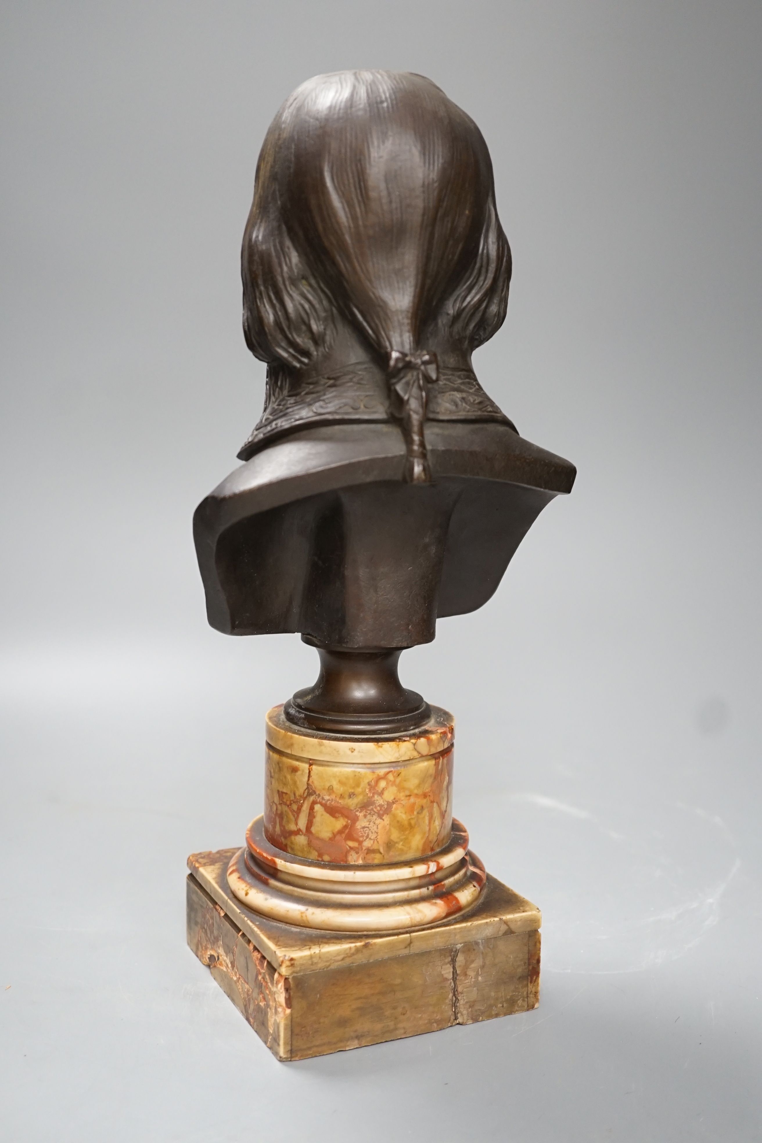 After Canova, a 19th century bust of Napoleon on a marble plinth - 35cm high